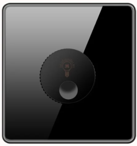 ROTARY DIMMER LED TEMPERED GLASS GLOSS BLACK