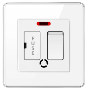 SWITCH DP 13A TEMPERED GLASS GLOSS WHITE