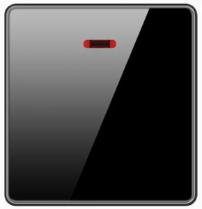SWITCH DP 20A TEMPERED GLASS GLOSS BLACK