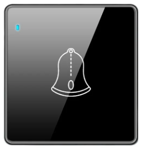 SWITCH PUSH BELL TEMPERED GLASS GLOSS BLACK