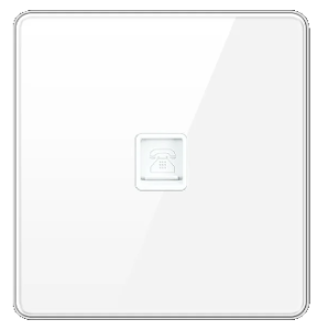 TELEPHONE SOCKET OUTLET SINGLE RJ12 TEMPERED GLASS GLOSS WHITE