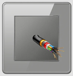 FLEX OUTLET 25A TEMPERED GLASS GLOSS GREY