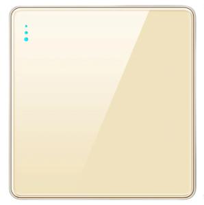 SWITCH 1G 2W TEMPERED GLASS CHAMPAGNE GOLD
