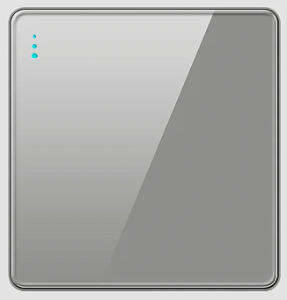 SWITCH 1G INT TEMPERED GLASS GLOSS GREY
