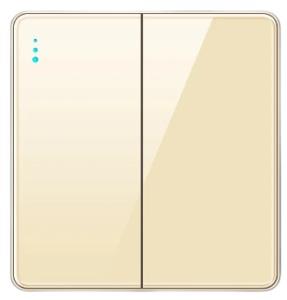 SWITCH 2G 2W TEMPERED GLASS CHAMPAGNE GOLD