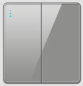 SWITCH 2G INT TEMPERED GLASS GLOSS GREY