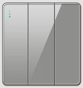 SWITCH 3G 2W TEMPERED GLASS GLOSS GREY
