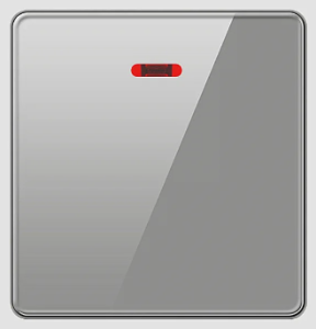 SWITCH DP 20A TEMPERED GLASS GLOSS GREY
