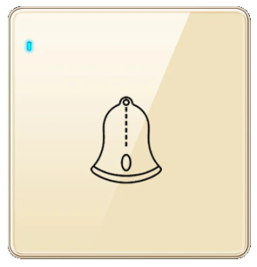 SWITCH PUSH BELL TEMPERED GLASS CHAMPAGNE GOLD