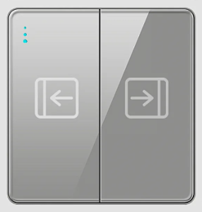 SWITCH PUSH UP/DOWN TEMPERED GLASS GLOSS GREY