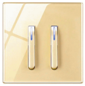 PIANO SWITCH 2G 2W CHAMPAGNE GOLD