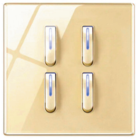 PIANO SWITCH 4G 2W CHAMPAGNE GOLD