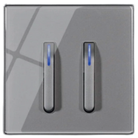 PIANO SWITCH 2G 2W GLOSS GREY