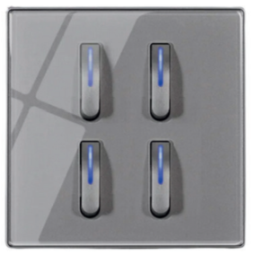 PIANO SWITCH 4G 2W GLOSS GREY