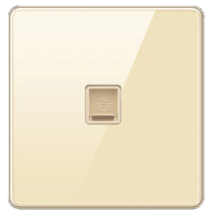TELEPHONE SOCKET OUTLET SINGLE RJ12 TEMPERED GLASS CHAMPAGNE GOLD