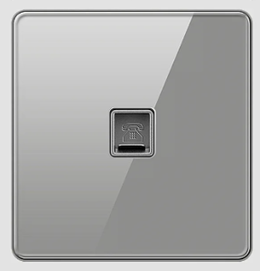 TELEPHONE SOCKET OUTLET SINGLE RJ12 TEMPERED GLASS GLOSS GREY