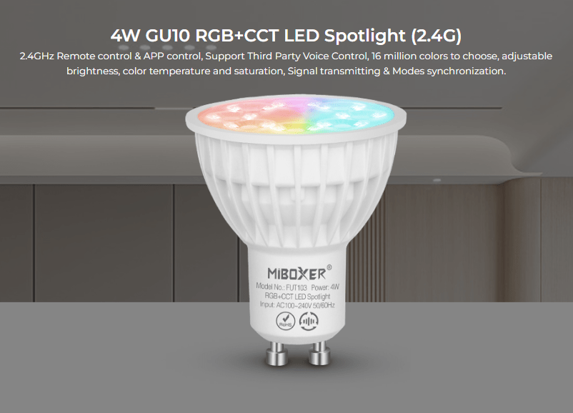 LED GU10 SPOTLIGHT 4W RGB+CCT