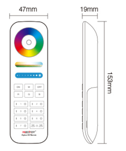 TOUCH REMOTE 8-ZONE RGB+CCT 2.4Ghz RF WHITE