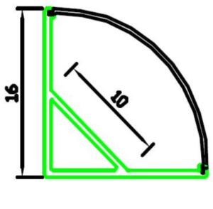 ALUMINIUM CORNER PROFILE 2M (16x16MM)