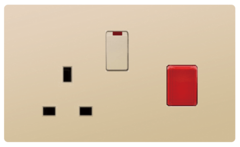 SWITCH DP 45A + SINGLE SOCKET OUTLET UK 