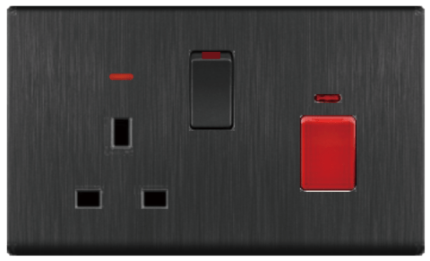 SWITCH DP 45A + SINGLE SOCKET OUTLET UK