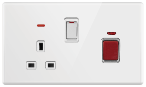 SWITCH DP 45A + SINGLE SOCKET OUTLET UK