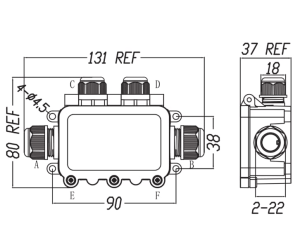 JUNCTION BOX 4 TERMINAL IP68