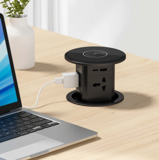 POP UP SOCKET UNIVERSAL + USB 2.0 TYPE C + WIRELESS CHARGER