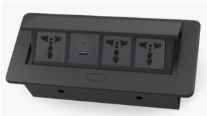 FLIP TRIPLE SOCKET OUTLET UNIVERSAL + USB 2.0 + TYPE C