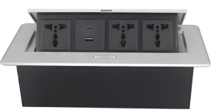 FLIP TRIPLE SOCKET OUTLET UNIVERSAL + USB 2.0 + TYPE C