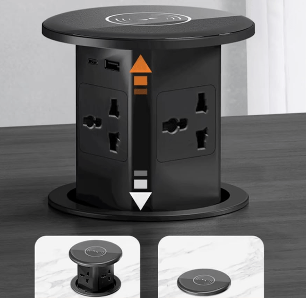 POP UP SOCKET UNIVERSAL + USB 2.0 TYPE C + WIRELESS CHARGER
