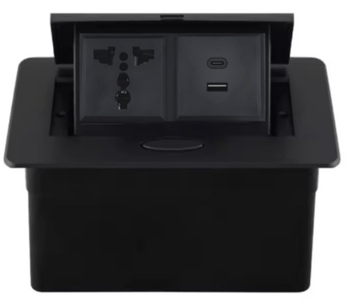 FLIP SINGLE SOCKET OUTLET UNIVERSAL + USB 2.0 + TYPE C 