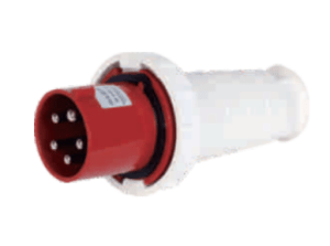 INDUSTRIAL PLUG OUTLET 3PH 63A 5 PIN 6H IP67