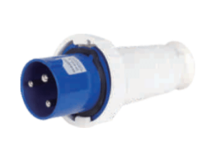 INDUSTRIAL PLUG OUTLET 1PH 63A 3 PIN 6H IP67