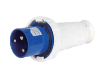 INDUSTRIAL PLUG OUTLET 1PH 63A 3 PIN 6H IP67