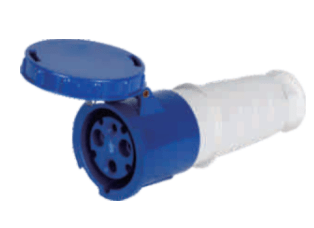 INDUSTRIAL SOCKET OUTLET 1PH 63A 3 PIN 6H IP67