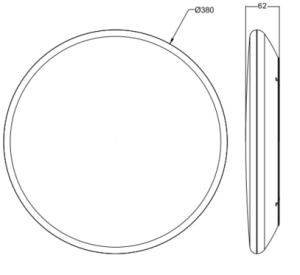PIR EMERGENCY LED CEILING WALL LIGHT 25W CCT IP65