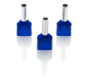 FERRULE DOUBLE 2.5MM BLUE (100PCS)