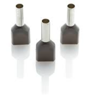 FERRULE DOUBLE 4MM GREY (100PCS)