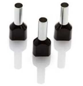 FERRULE DOUBLE 6MM BLACK (100PCS)