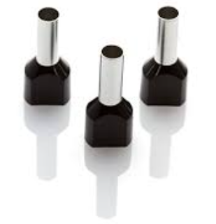 FERRULE DOUBLE 6MM BLACK (100PCS)