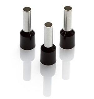 FERRULE SINGLE 6MM BLACK (100PCS)