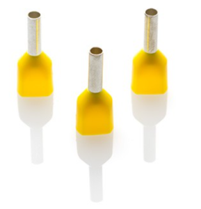 FERRULE DOUBLE 1MM YELLOW (100PCS)