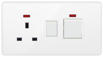 SWITCH DP 45A + SINGLE SOCKET OUTLET UK